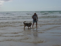 am Strand vor dem CP Le Grand Large bei Les Pieux