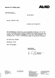 100er Bestätigung FTF Achse von AL-KO für Typ BT 9607