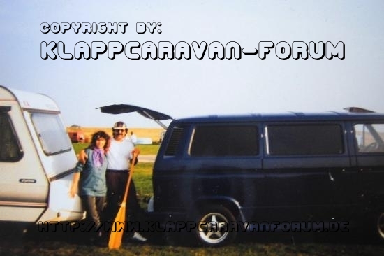 Oldis vor 15 jahren - Roland mit VW-Bus und Wohnwagen
